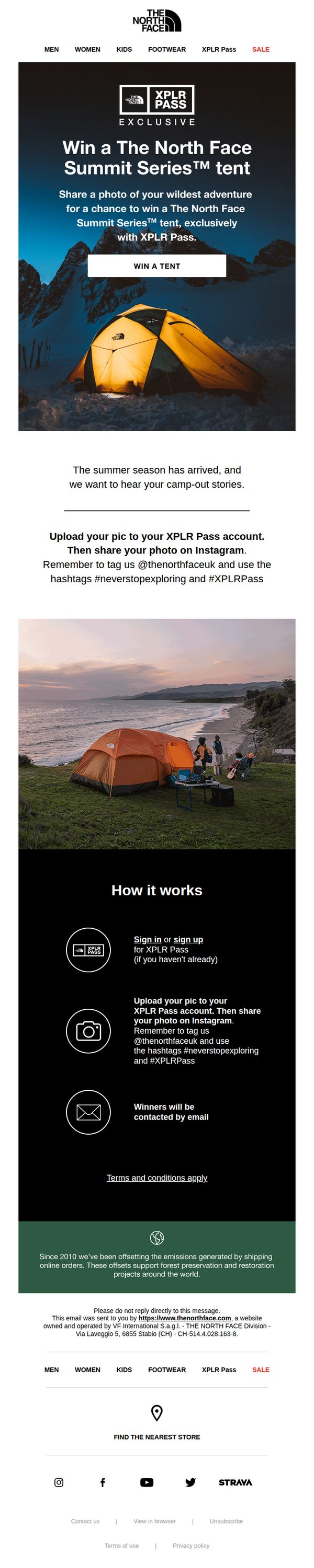 7. The North Face - UK: Win a The North Face Summit Series™ tent