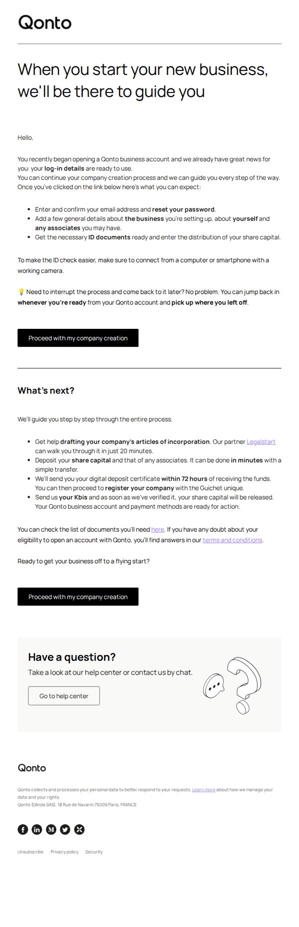 6. Qonto: Your credentials have been created ✅