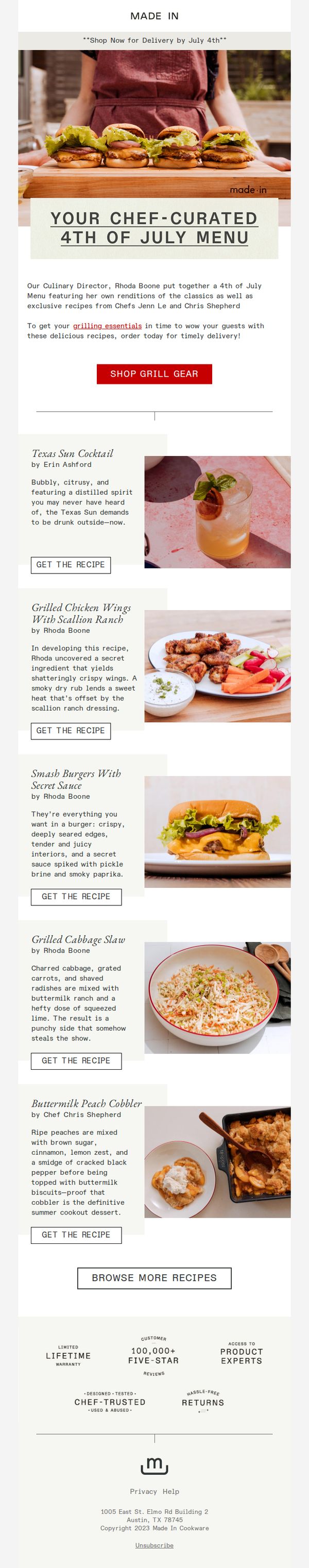 9. Made In: 5 Summer Recipes for 4th of July