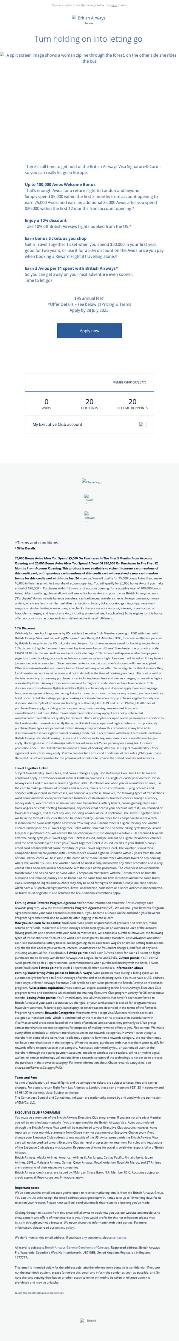 9. British Airways: Mrs Padberg, don’t let 100,000 Avios go to waste