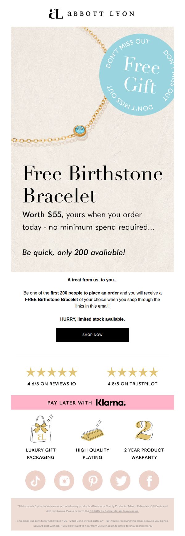 9. Abbott Lyon: Want a FREE bracelet? ✨