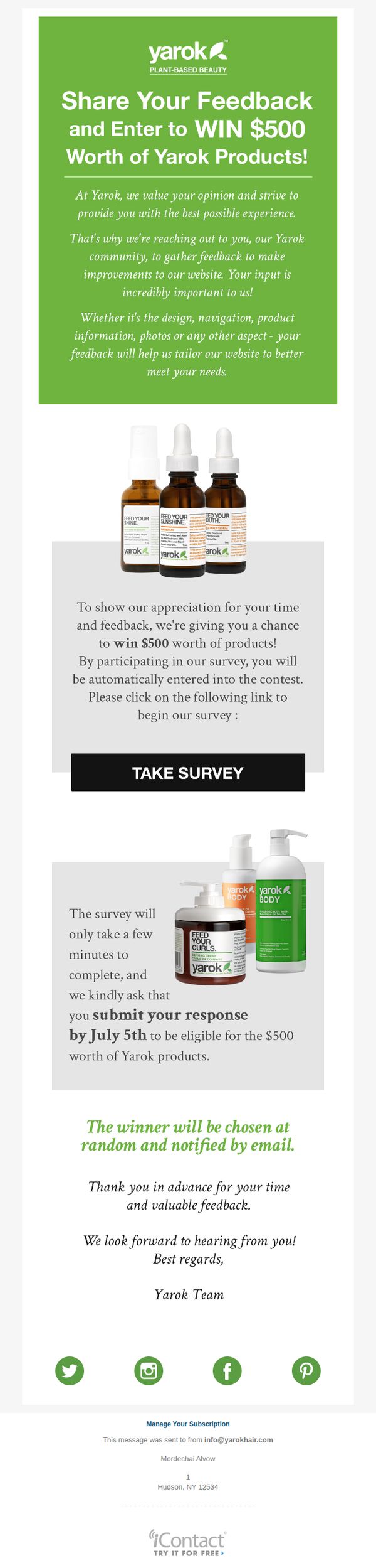8. Yarok: Share Your Feedback and Enter to Win!