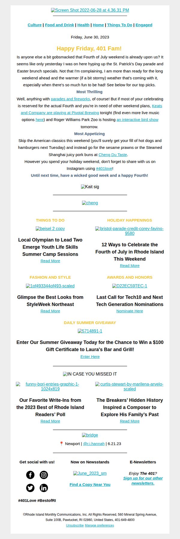 8. Dig in to Our Latest Dining Review | Local Olympian to Lead Summer Camp Sessions | StyleWeek Recap | And More