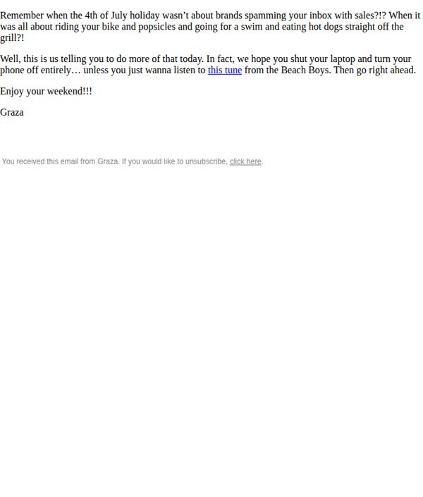 8. This email IS NOT about a holiday sale