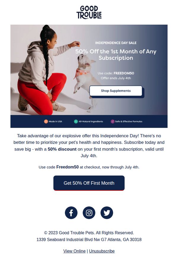 9. ⚠️ Deal Alert! Save 50% on your first month subscription!