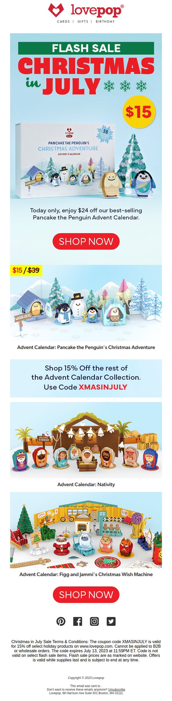 6. Lovepop Cards: FLASH SALE! $24 Off Our Best-Selling Advent Calendar