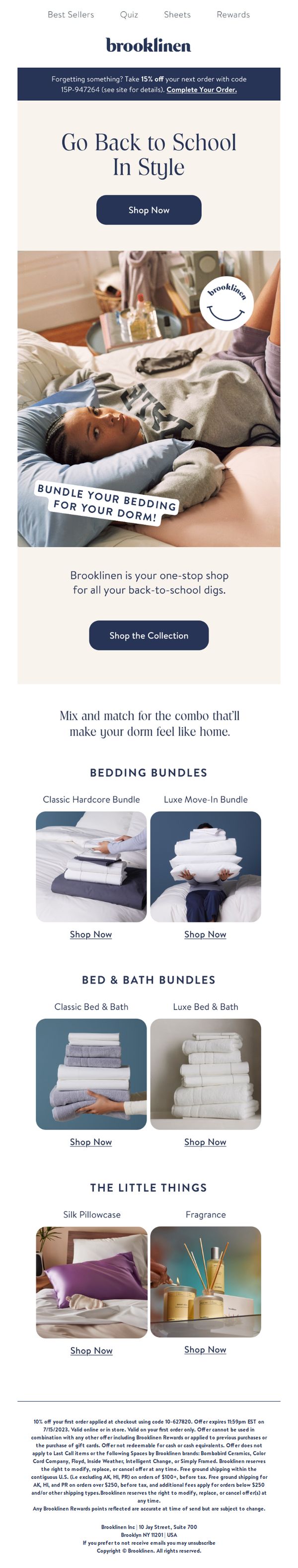 8. Brooklinen: Go Back to School In Style