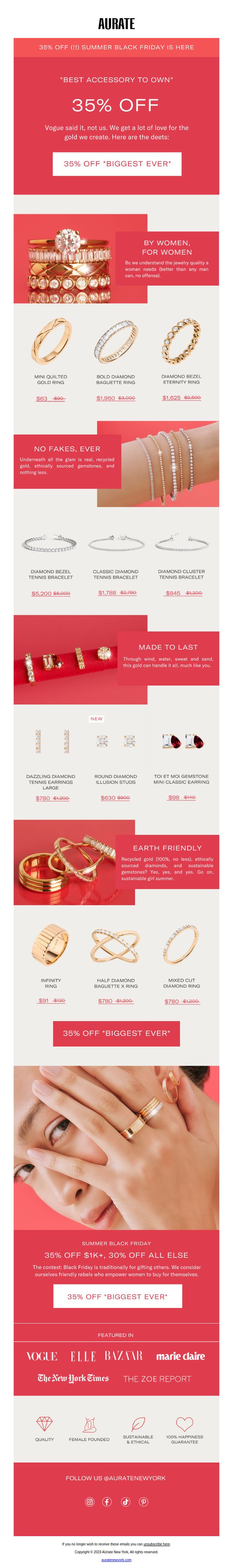 7. Aurate: 35% OFF (!) VOGUE SAID WHAT?