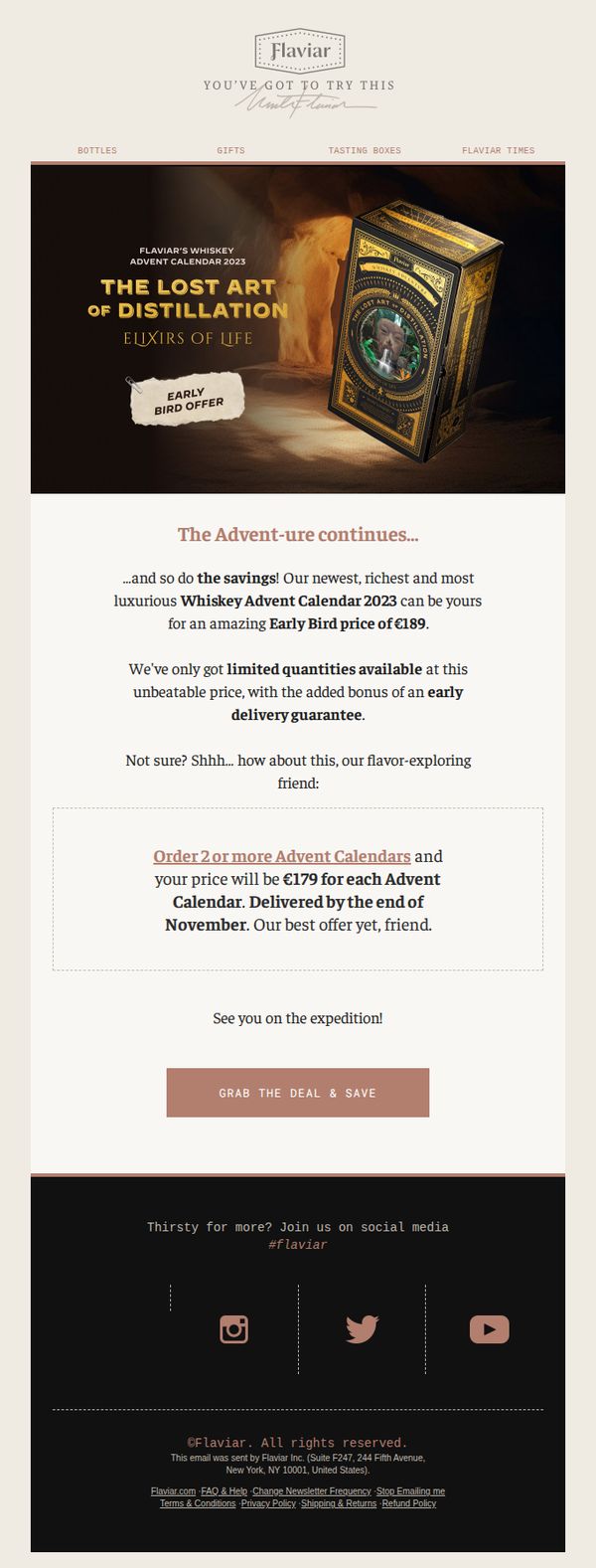 7. Flaviar: The savings 💶 on 2023 Whiskey Advent Calendar continue… 🥃
