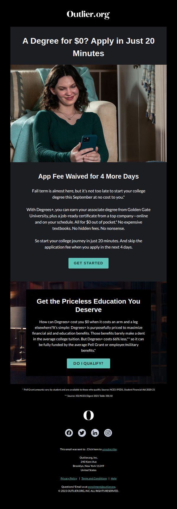9. Only 4 days left to apply for free to Degrees+!
