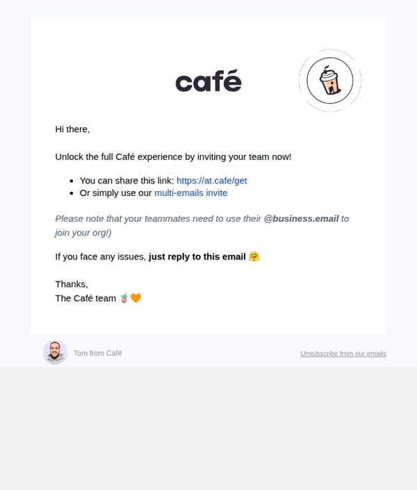 8. Yayyy, welcome to Café! 🎉