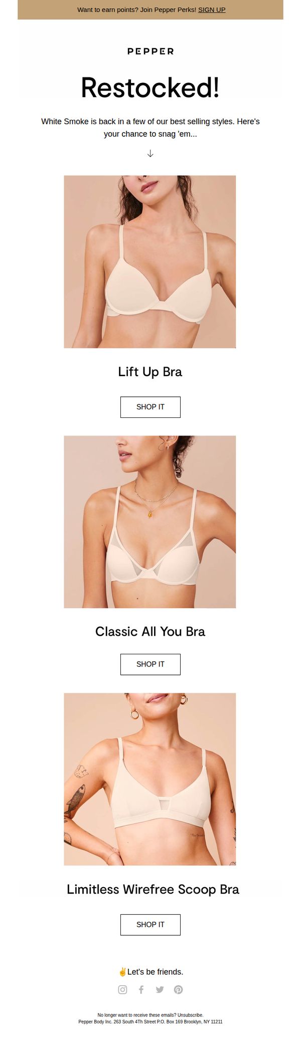 10. Back. In. Stock.