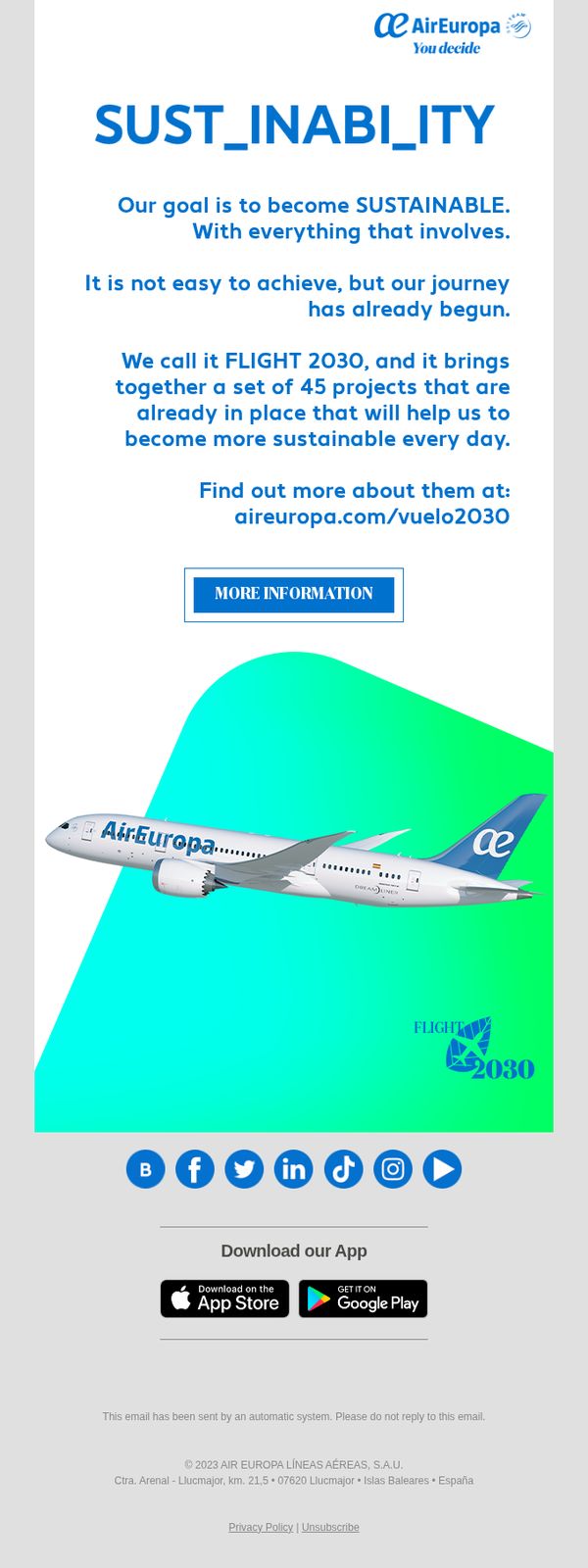 7. Air Europa: 💚 Introducing FLIGHT 2030