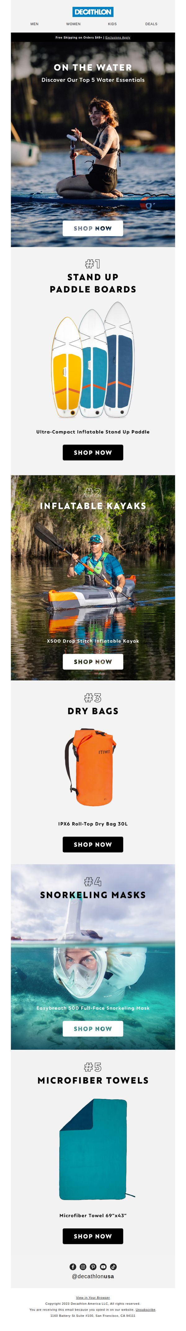 7. Decathlon - US: Discover Our Top 5 Water Essentials 🛶
