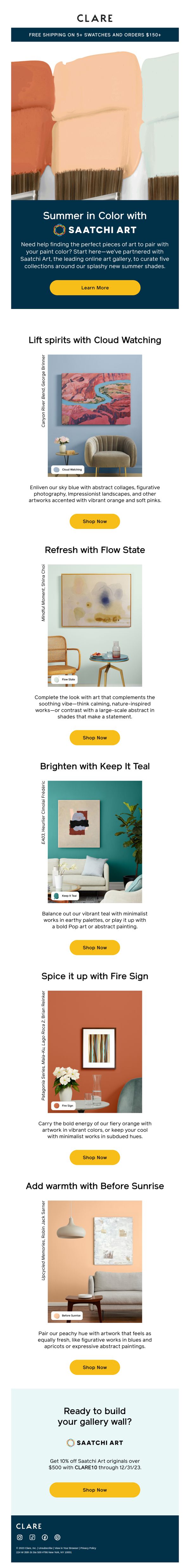 10. Clare: Expert advice for pairing art with favorite paint colors