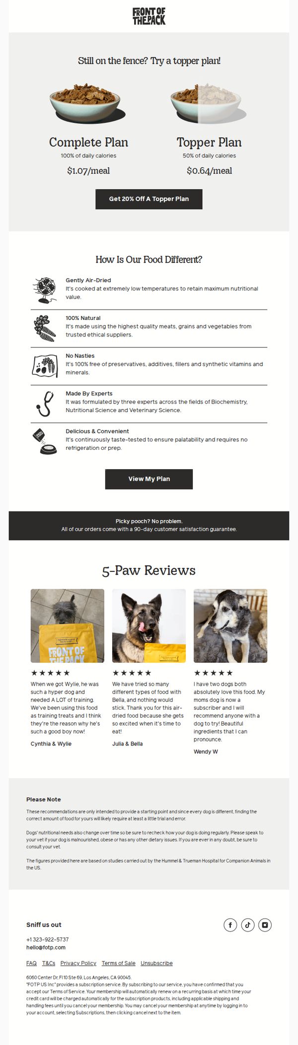 8. Front Of The Pack: Still on the fence? 🐶 Try our flexible topper plan!