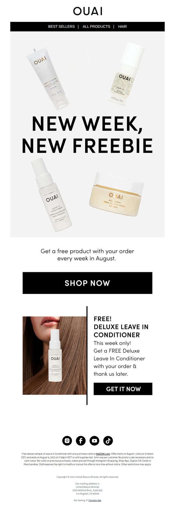 6. FREE! Deluxe Leave In Conditioner