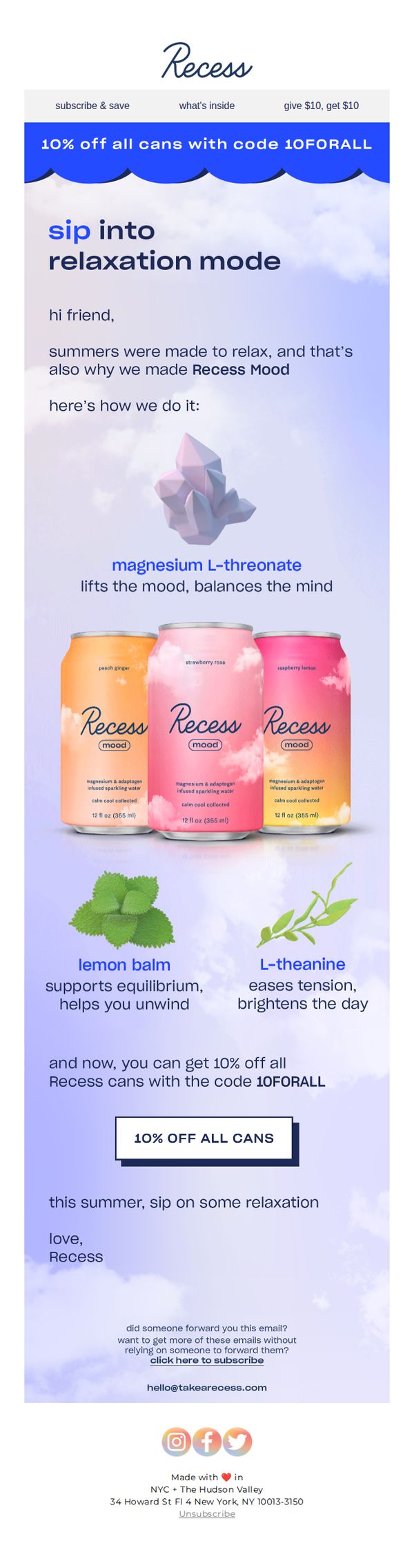 9. relax with a Recess Mood this summer