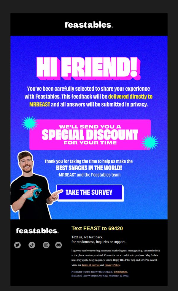 8. Feastables: MrBeast wants your feedback!