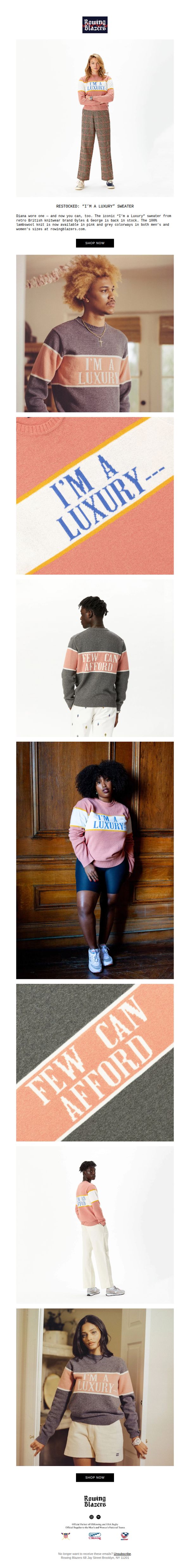8. RESTOCKED: “I’m a Luxury” Sweater