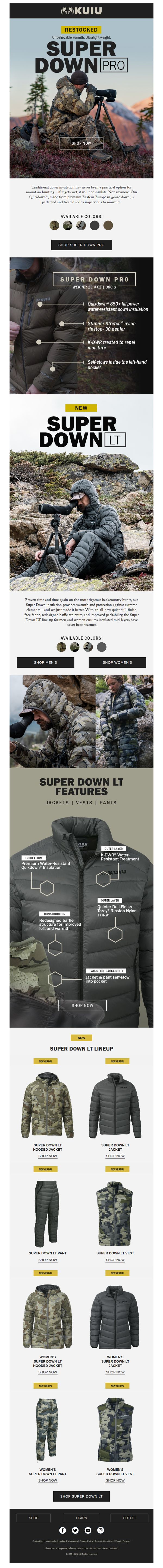 9. Kuiu: Restocked: Super Down PRO