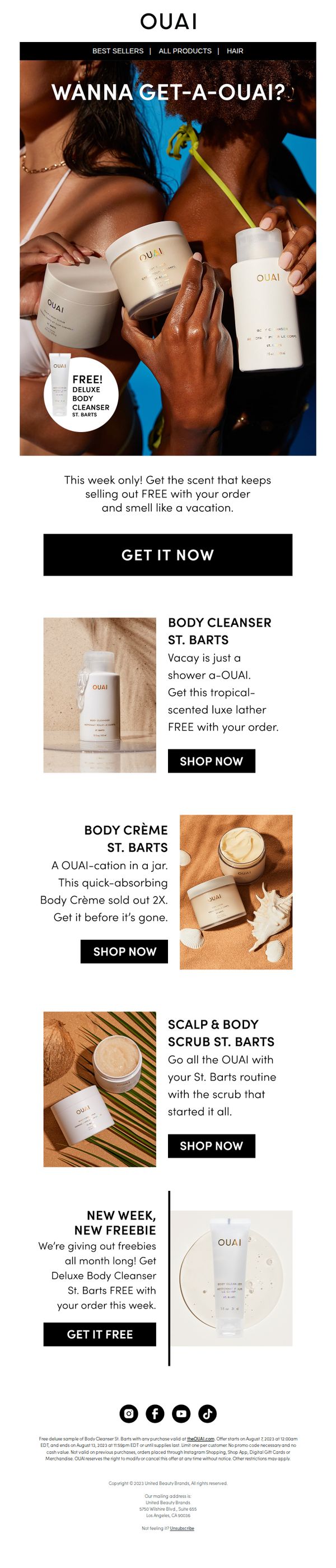9. FREE! Deluxe Body Cleanser St. Barts