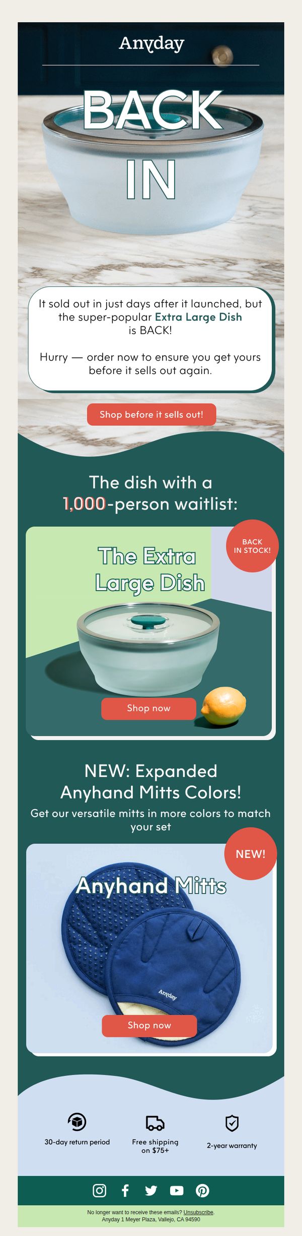 6. Anyday: The Extra Large Dish is BACK in stock!