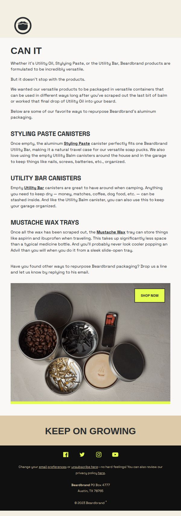 7. Beardbrand: Can it