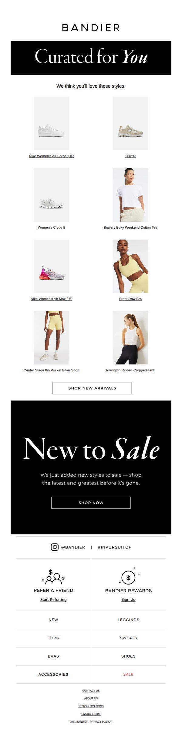 7. Bandier: RE: Your Shopping List