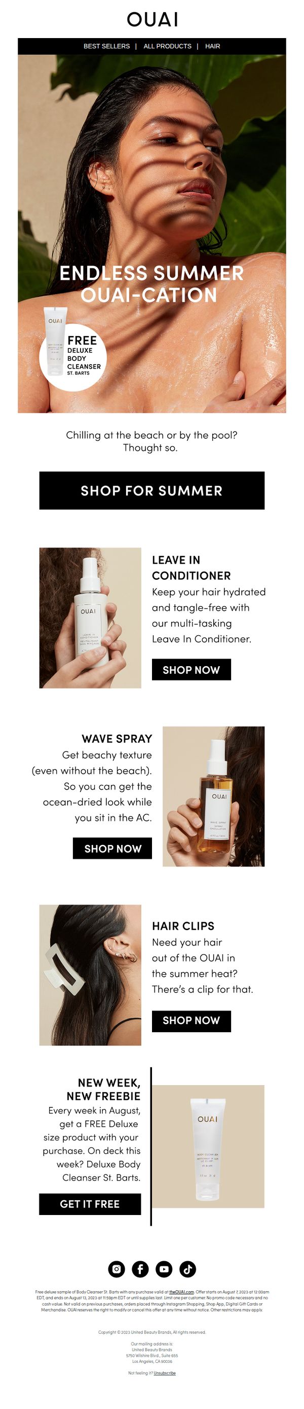7. Don’t forget! FREE! Deluxe Body Cleanser St. Barts