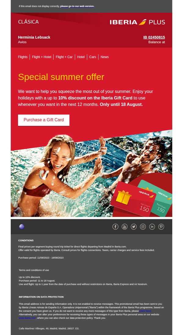 8. Herminia,your summer with up to 10% off our Gift Card 🌞