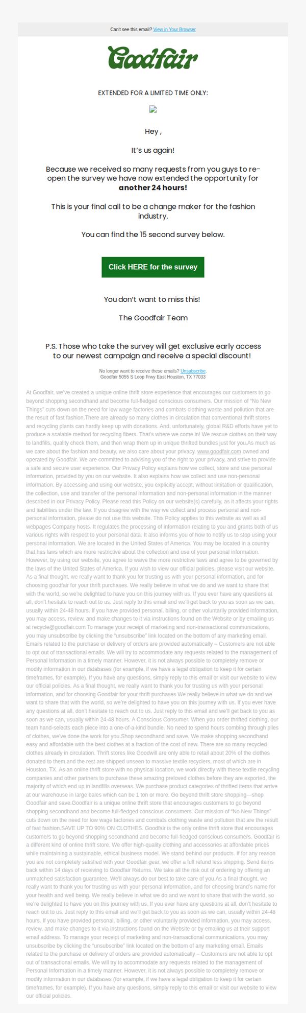 10. Goodfair: We’re extending the time