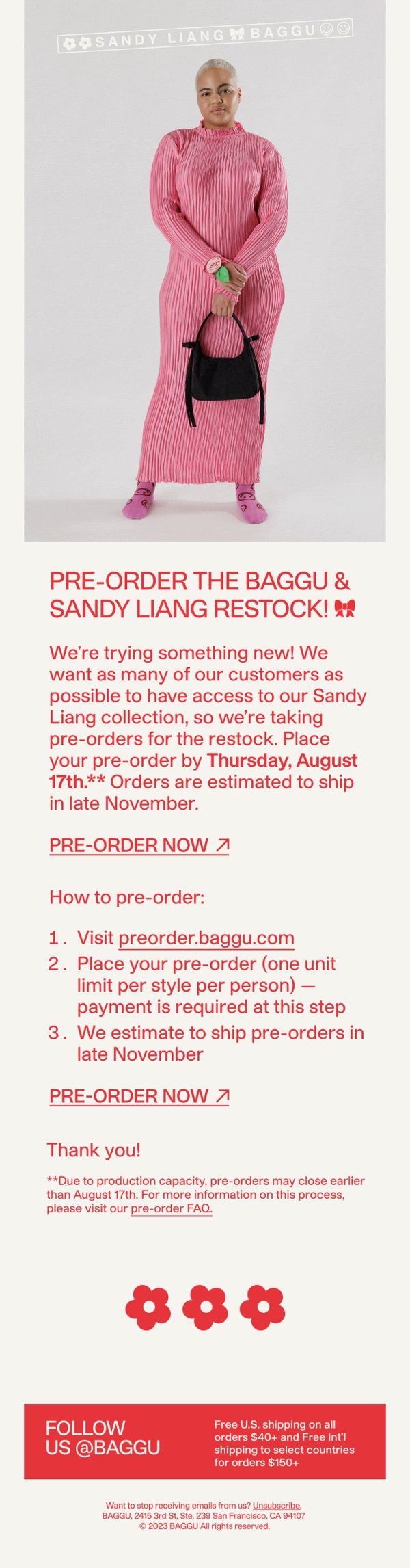 9. Pre-Order BAGGU & Sandy Liang!