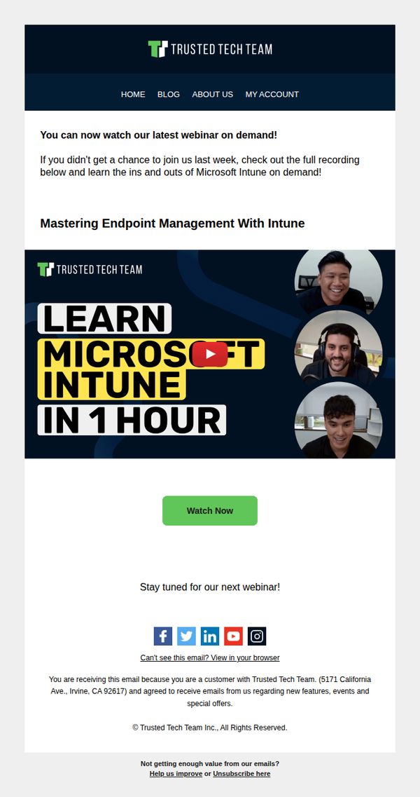 8. Trusted Tech Team: Missed it? You can now watch on demand 📺