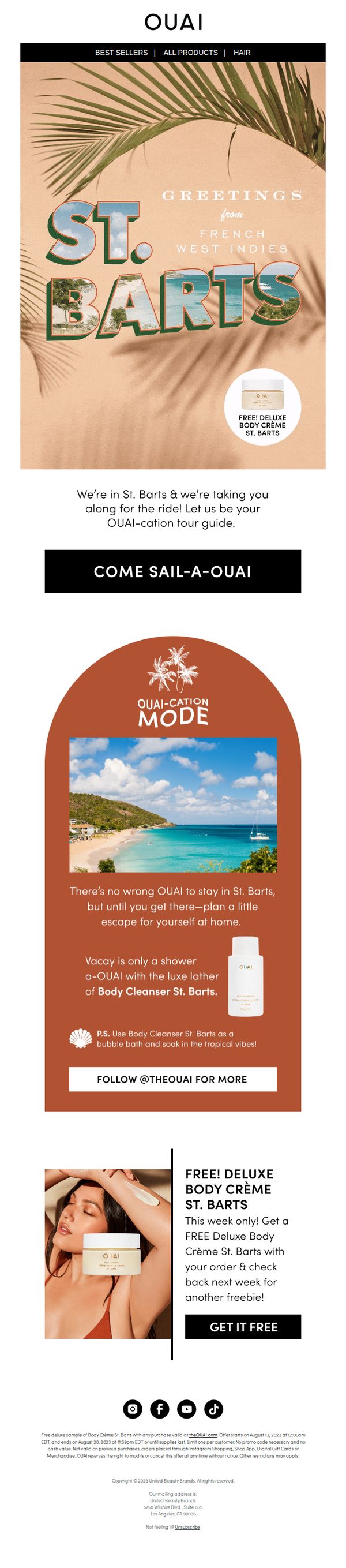 8. FREE! Deluxe Body Crème St. Barts