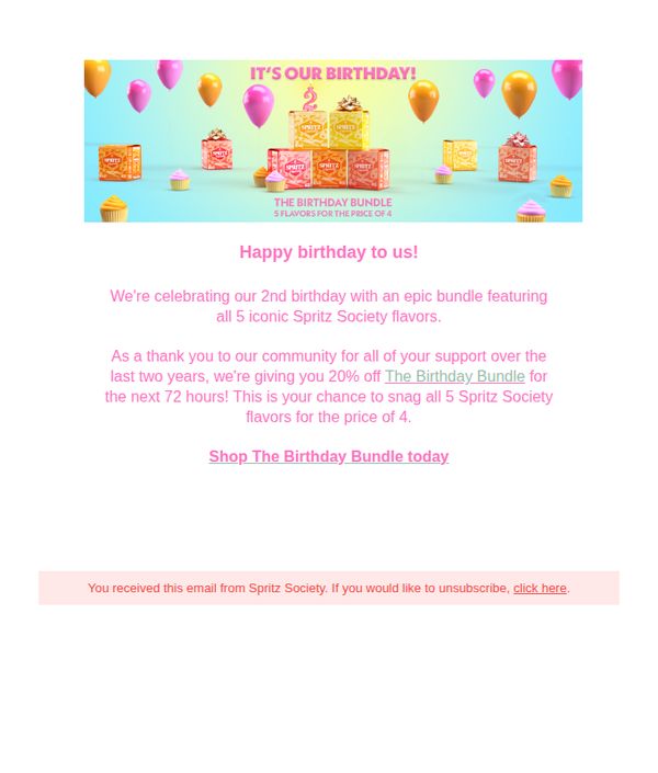 10. Spritz Society: It's our birthday! 🎂