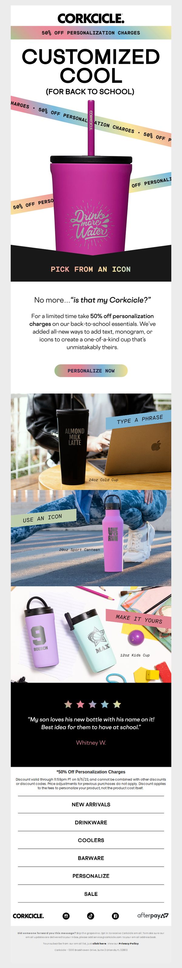 9. Corkcicle: Go Back To School With A Custom Cold Cup