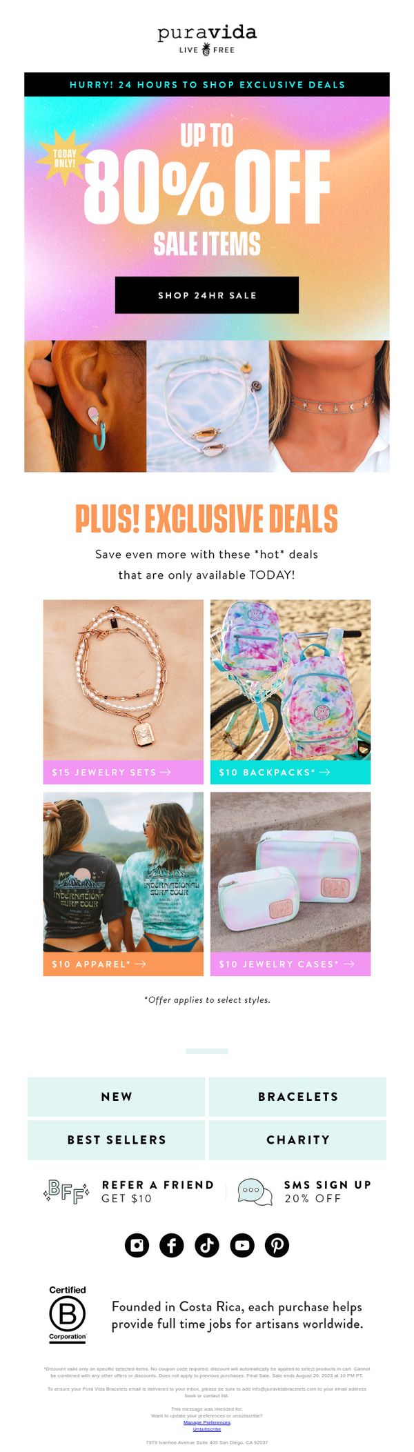7. Pura Vida Bracelets: 🎒🍏⏰ Open For Exclusive Back To School Deals
