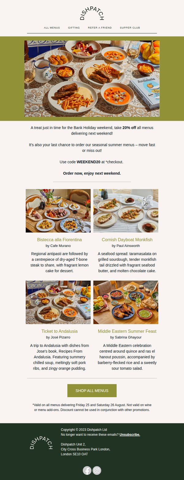 6. Last chance for our summer menus! ☀️