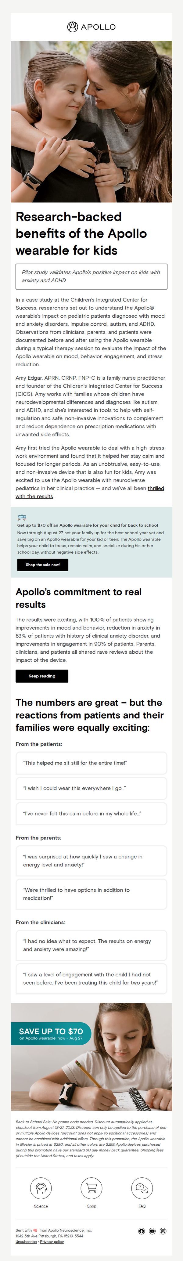 8. Apollo Neuroscience: Apollo’s positive impact on kids: improved mood, behavior, and less stress
