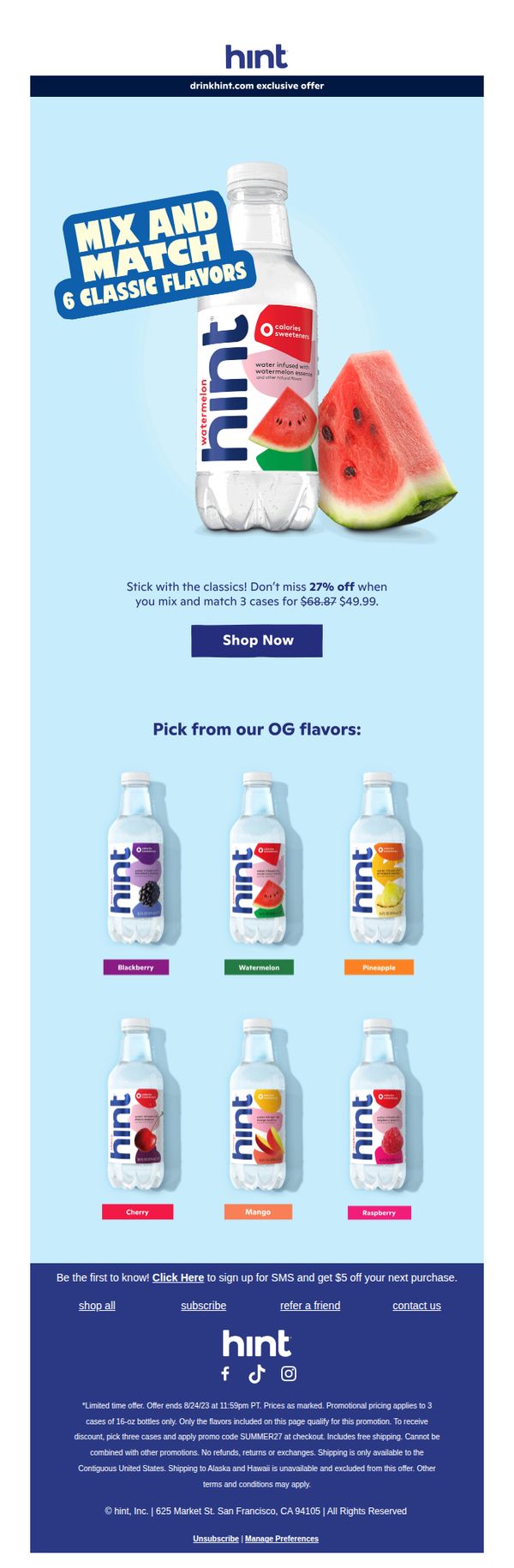 9. Hint: These flavors are timeless... 27% off is not