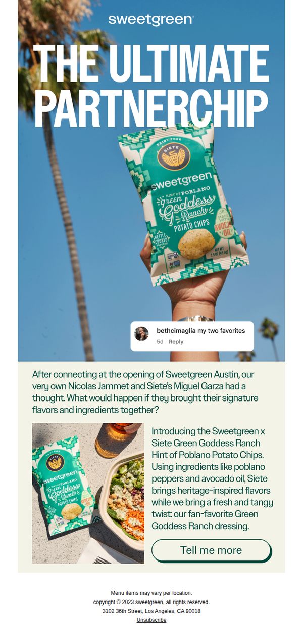 7. Sweetgreen x Siete