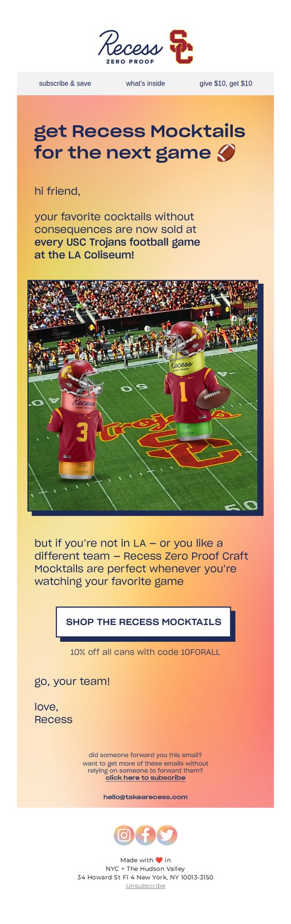 8. the official mocktail of the USC Trojans