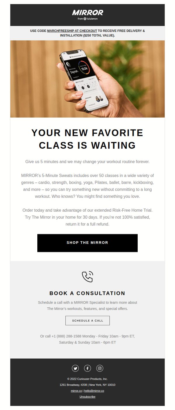 lululemon Studio (formerly Mirror)