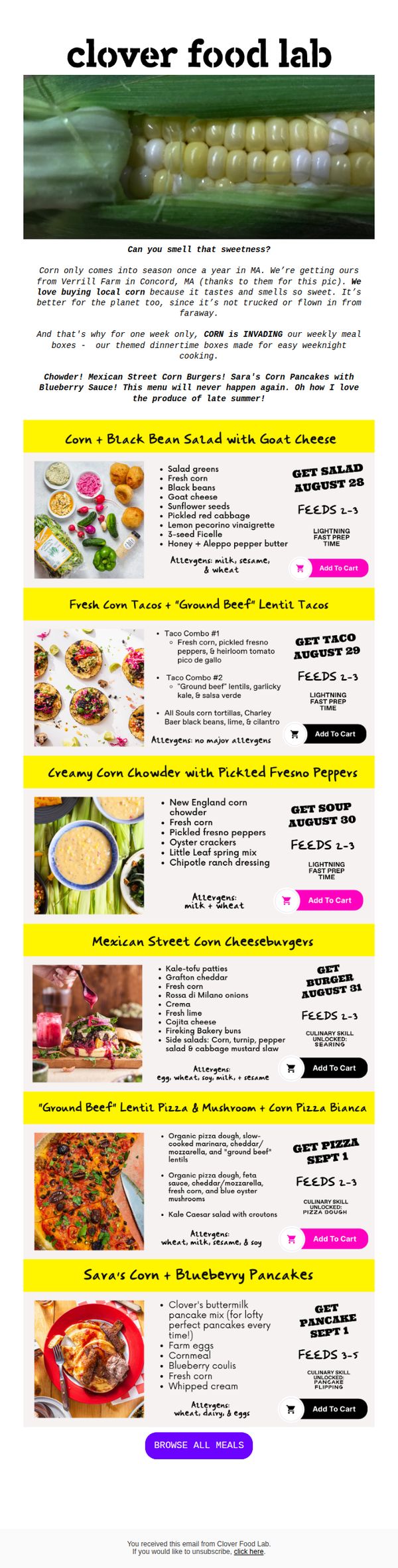 8. 6 days of different corn recipes!