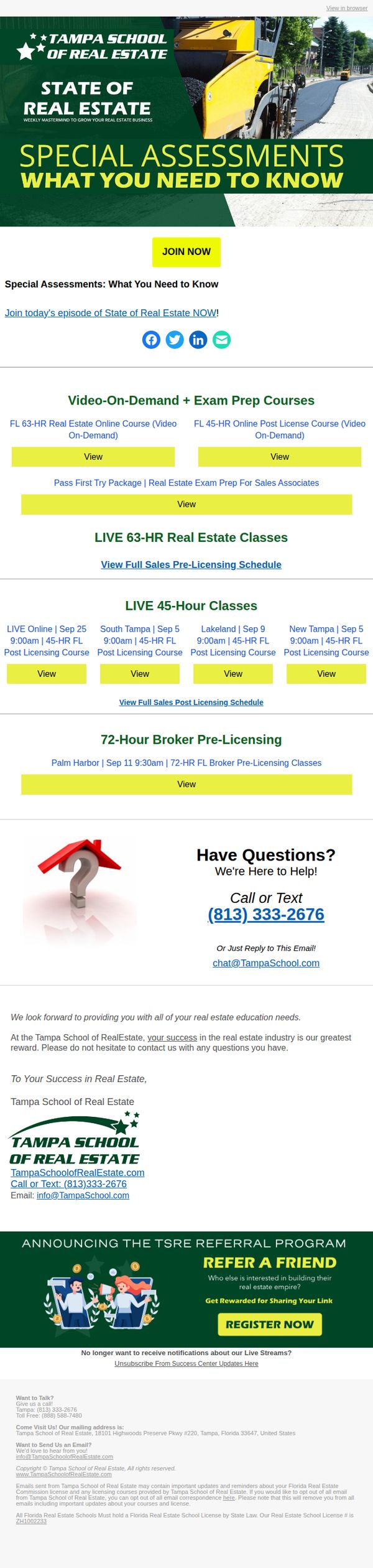 9. [LIVE] Special assessment