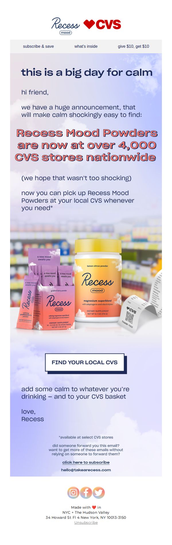 6. Recess: Recess Mood Powders at 4,000 CVS stores
