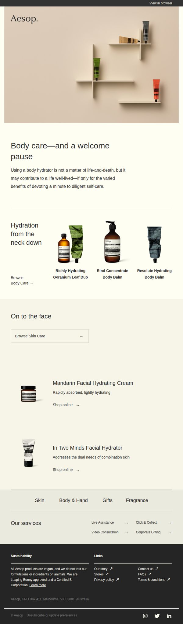 7. Aesop: Nourishment for skin and self