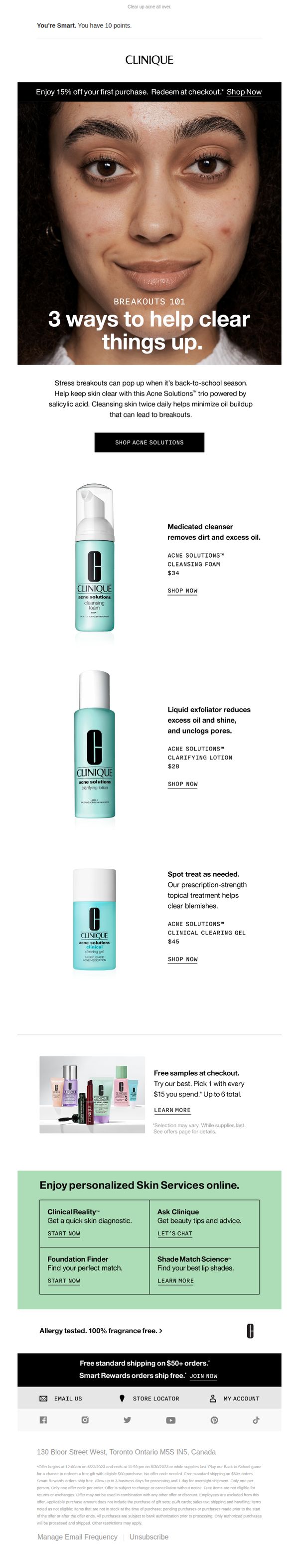 9. Clinique - CA: 3 must-haves for breakouts.