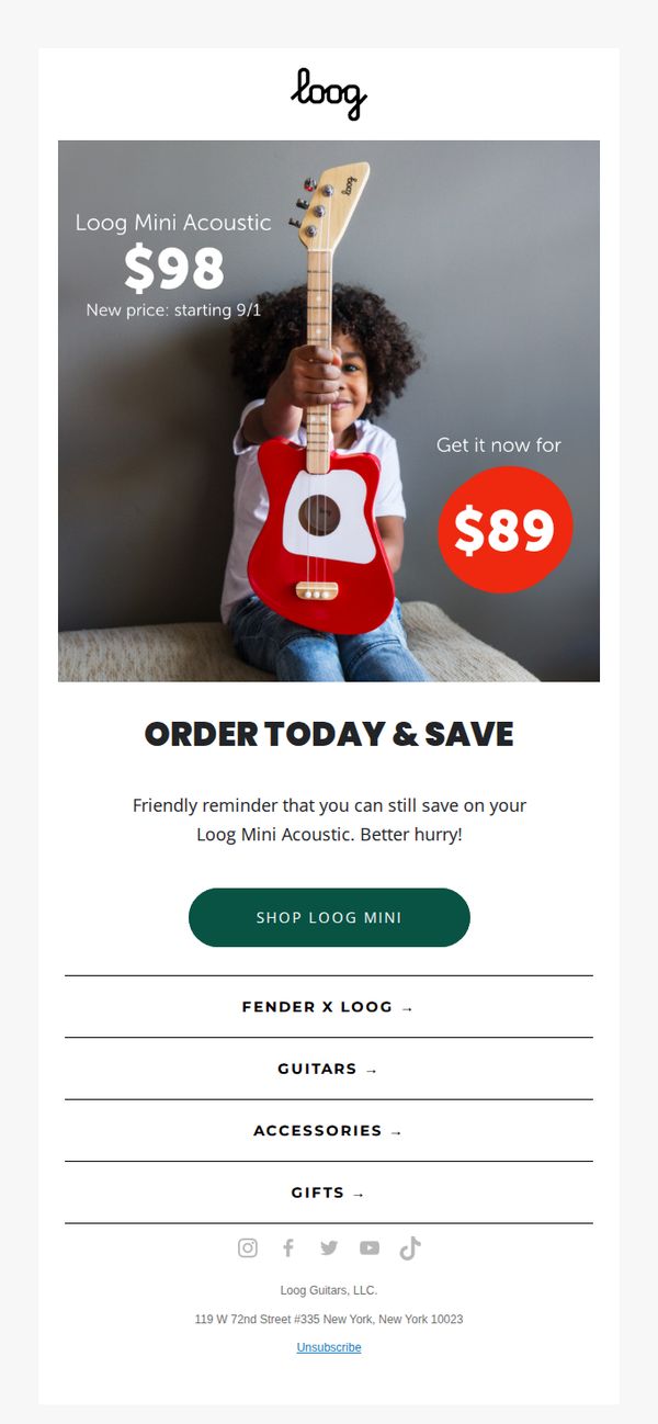9. Loog Mini Price Going Up Soon